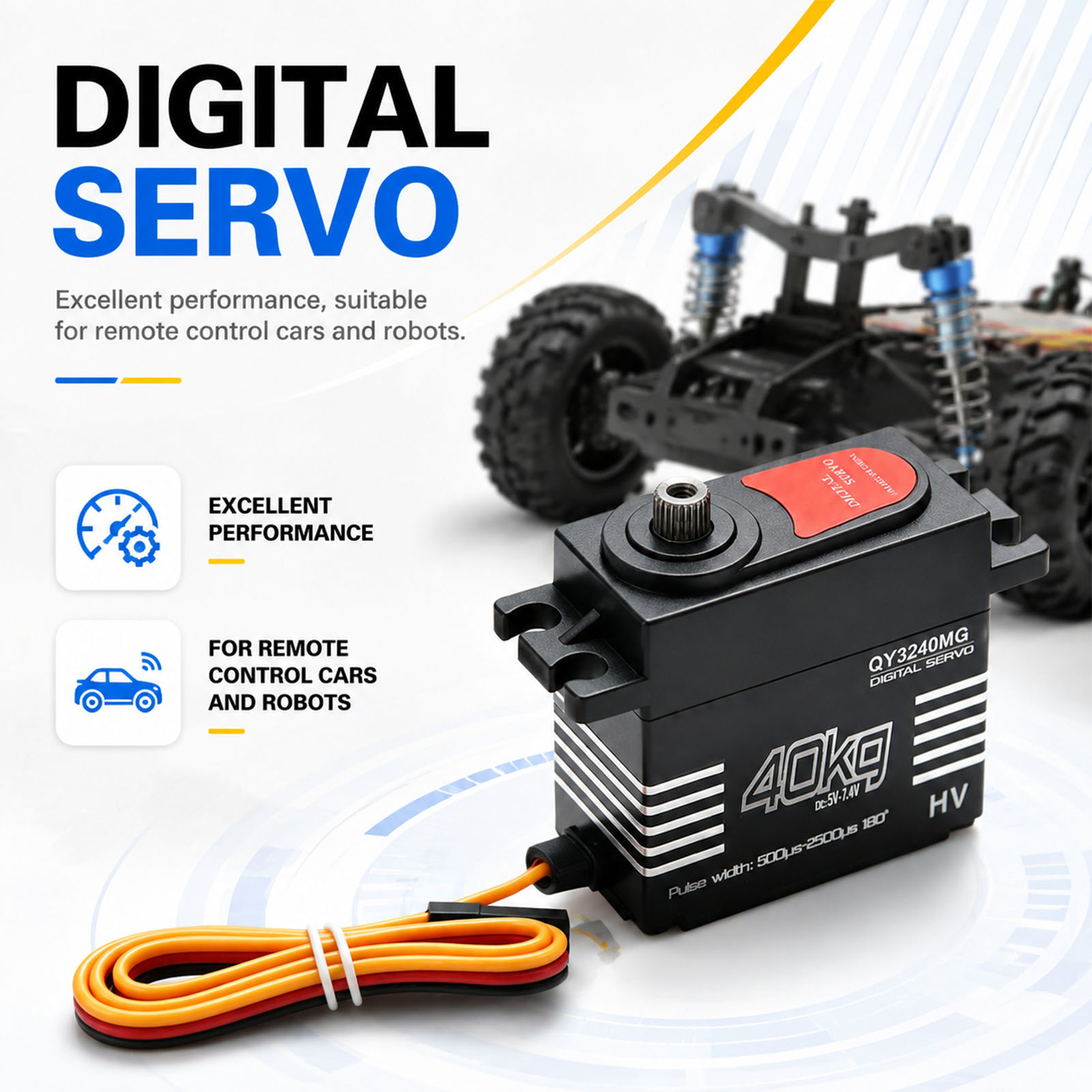 Rc Hobby Shops - Hochgeschwindigkeits-Digital-Servo 40KG Großes Drehmoment Wasserdicht 25T