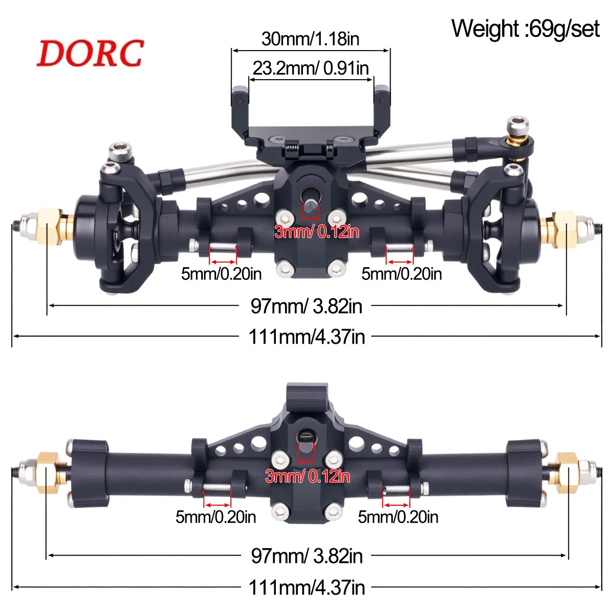 Rc Hobby Crawler - 1 Satz Kunststoffachsen mit Servohalterung für