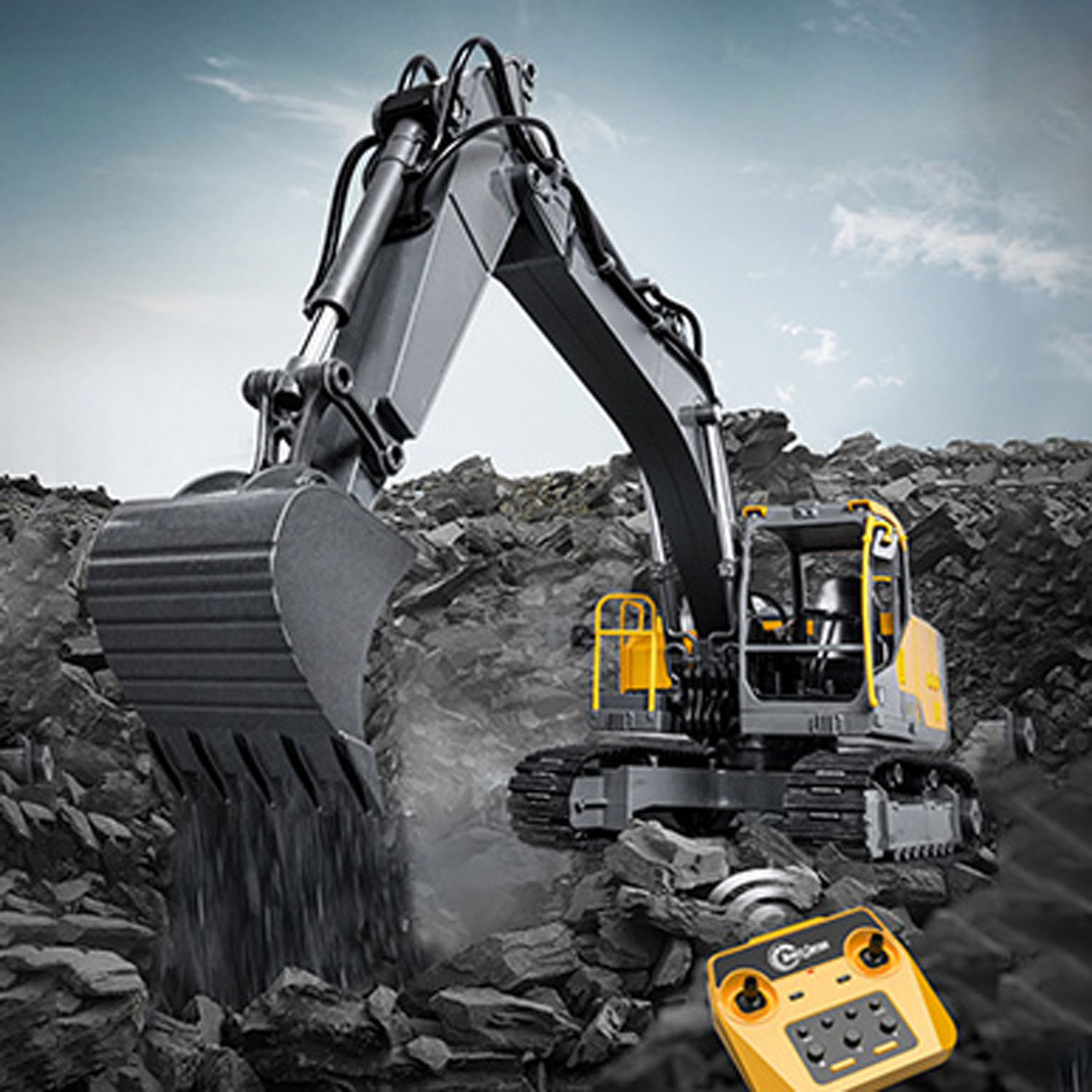 Rc Hobby Excavator - 1/16 DoubleE E598 003 Elektrischer Hebe-RC-Bagger
