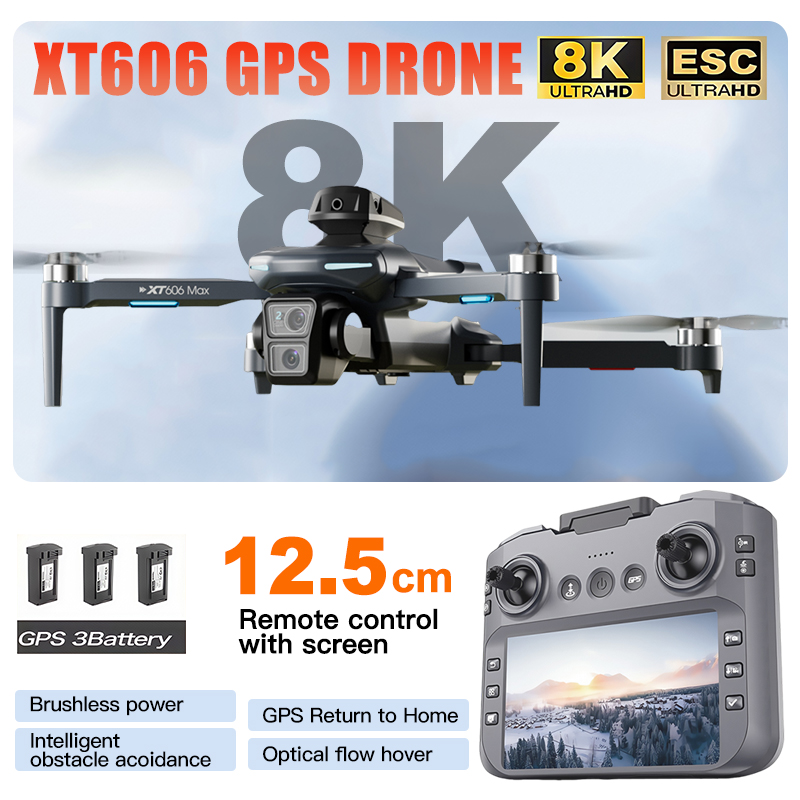 XT606 MAX 3 Akku-Drohne 4K 8K  – Rc Hobby China Bewertung und Preis